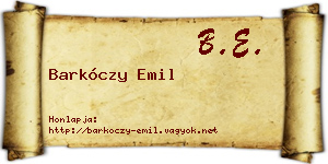 Barkóczy Emil névjegykártya