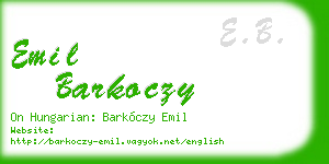 emil barkoczy business card